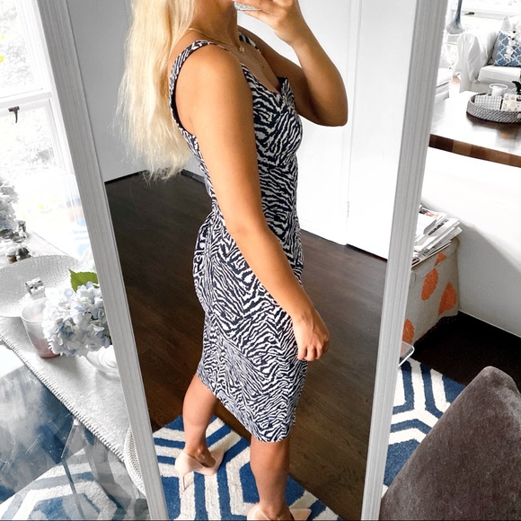 π¦ BANANA REPUBLIC ZEBRA PRINT FORM FITTING DRESS! - Picture 4 of 9